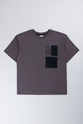 Grey short Sleeve Pocket Detail T-Shirt