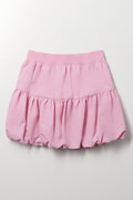 Pink Woven Bubble Skirt