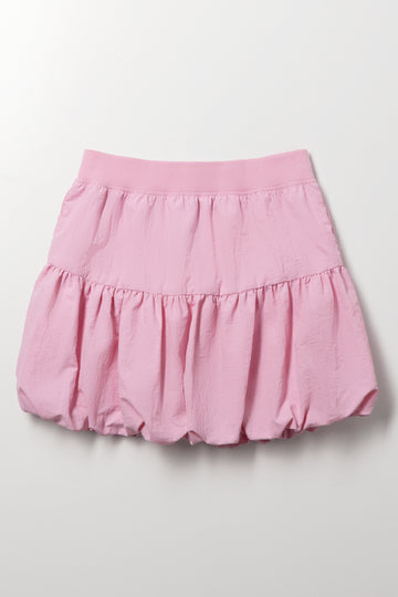Pink Woven Bubble Skirt