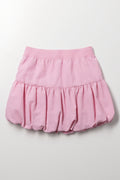 Pink Woven Bubble Skirt (2)
