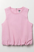 Pink Sleeveless Bubble Top