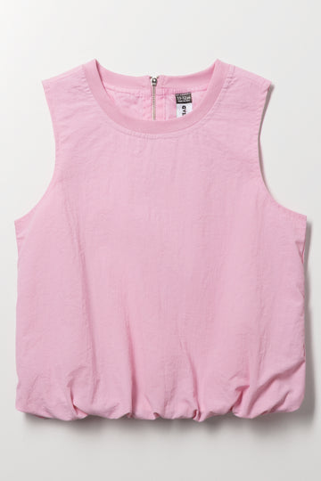 Pink Sleeveless Bubble Top