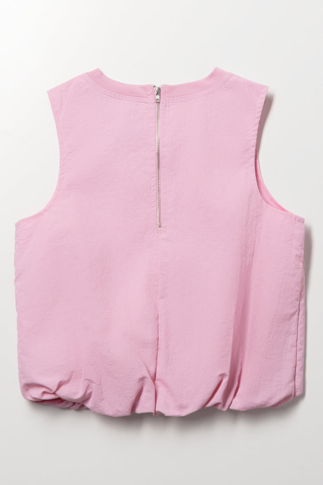 Pink Sleeveless Bubble Top (3)