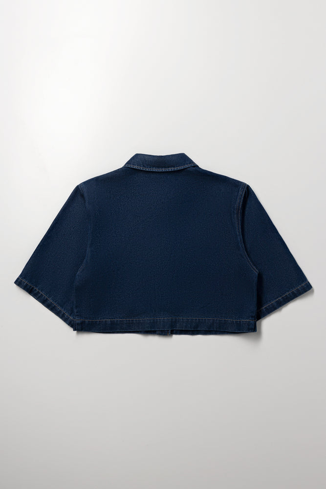 Girls Dark Wash Denim Jacket (2)
