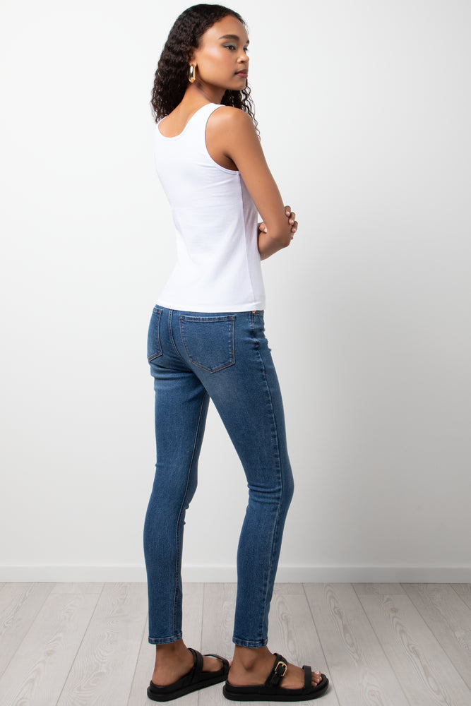 White Fitted Sleeveless Vest (2)