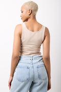 Stone Fitted Sleeveless Vest (2)