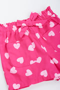 Pink Heart Print Woven Shorts (1)