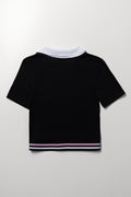 Black Johnny Collar Heart T-Shirt (2)