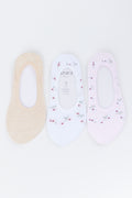 3 Pack Floral Foot Liner Socks