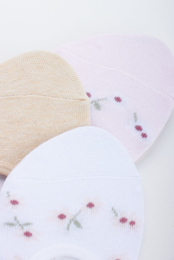 3 Pack Floral Foot Liner Socks (1)