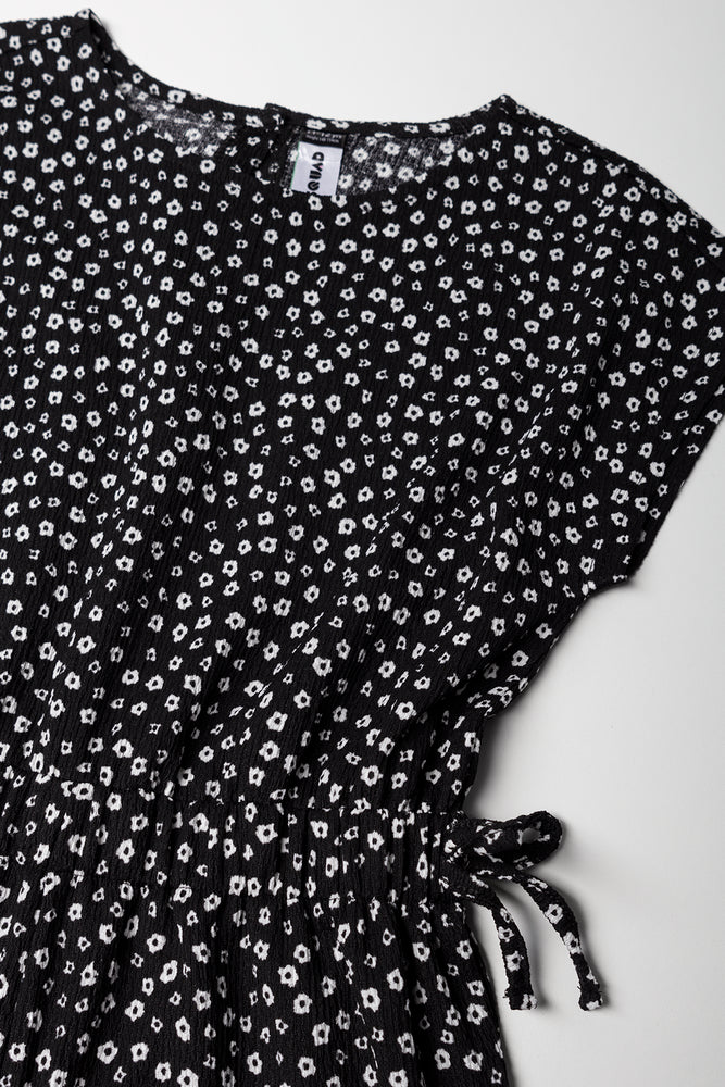 Black Floral Print Crinkle Jumpsuit (1)