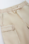 Beige Cotton Cargo Shorts (1)