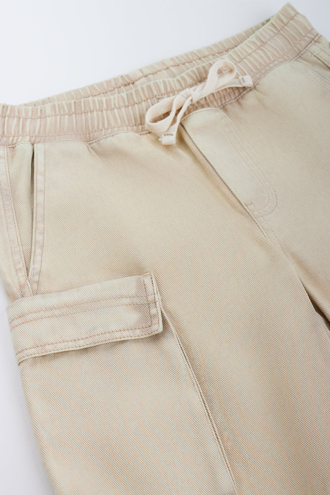 Beige Cotton Cargo Shorts (1)