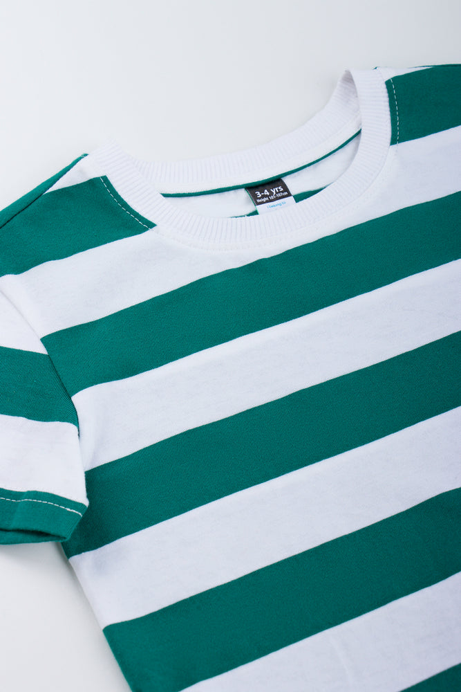 Green White Stripe T-Shirt (1)