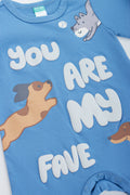 Blue Dog Print Baby Romper (1)