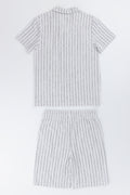 Striped Short Sleeve Shirt Set (2)