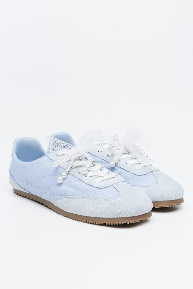 Dusty Blue Pearl Charm Sneakers