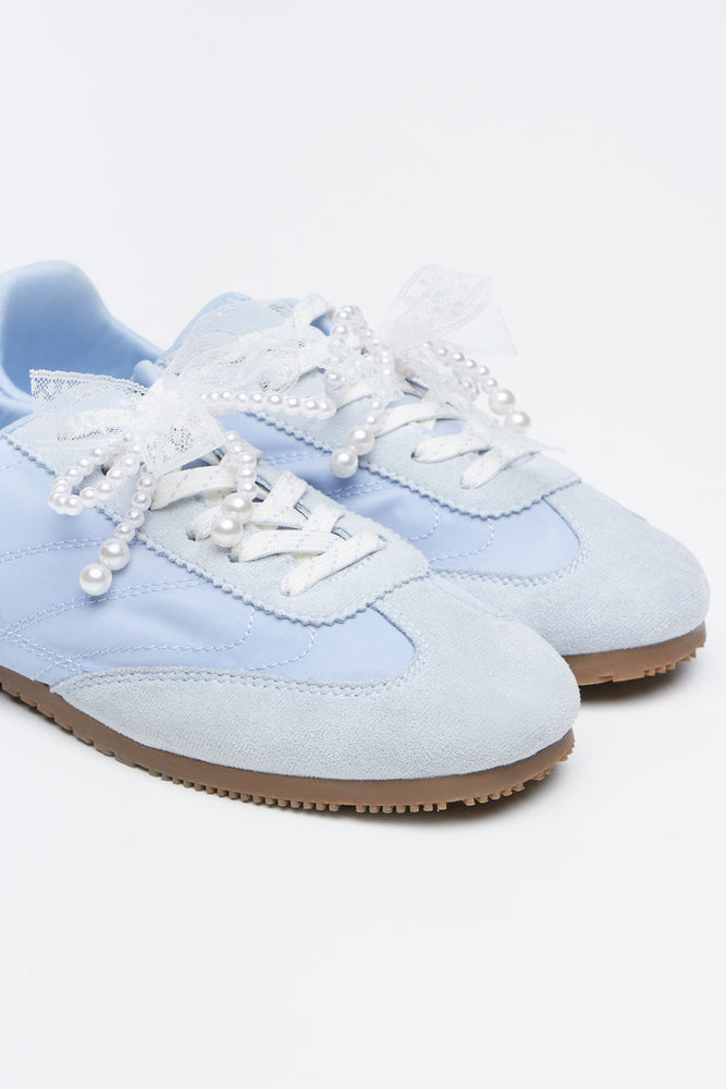 Dusty Blue Pearl Charm Sneakers (2)