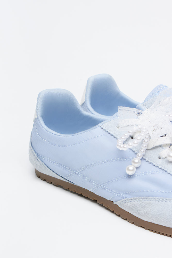 Dusty Blue Pearl Charm Sneakers (3)