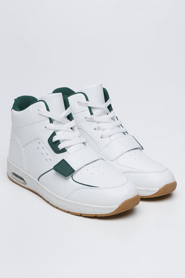 White Velcro High Top Sneakers