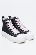 Black Embellished High Top Sneakers