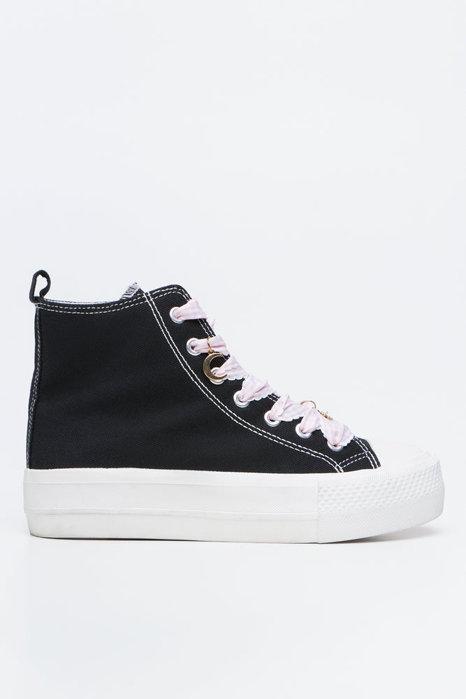 Black Embellished High Top Sneakers (1)