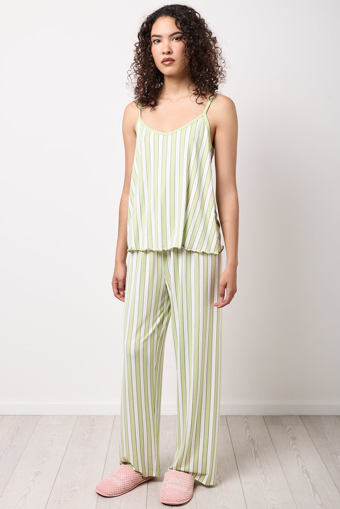 Green Striped Cami Lounge Set (4)