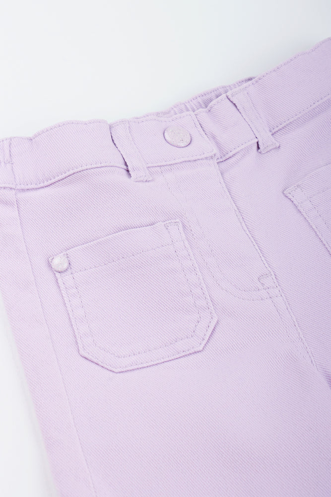 Lilac Wideleg Denim Pants (1)