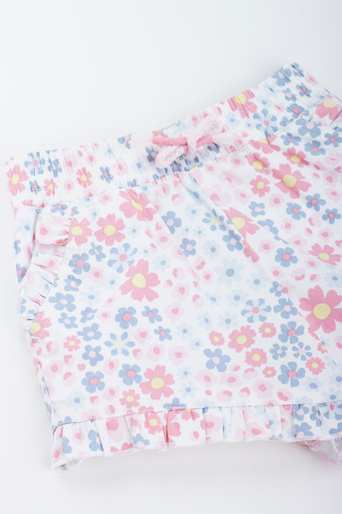 Floral Print Frilly Shorts (1)