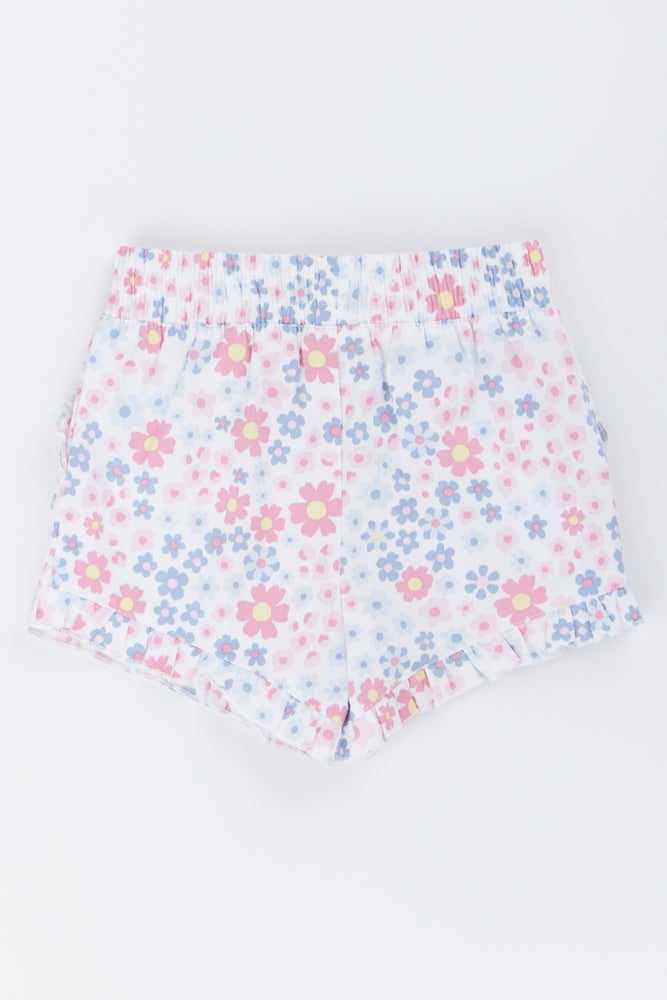 Floral Print Frilly Shorts (2)