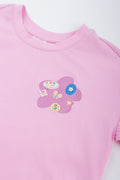 Pink Badge Print Boxy T-Shirt (1)