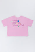 Pink Badge Print Boxy T-Shirt (2)