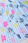Bluey Stripe Floral Flutter Dress (2)