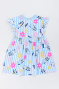 Bluey Stripe Floral Flutter Dress (3)