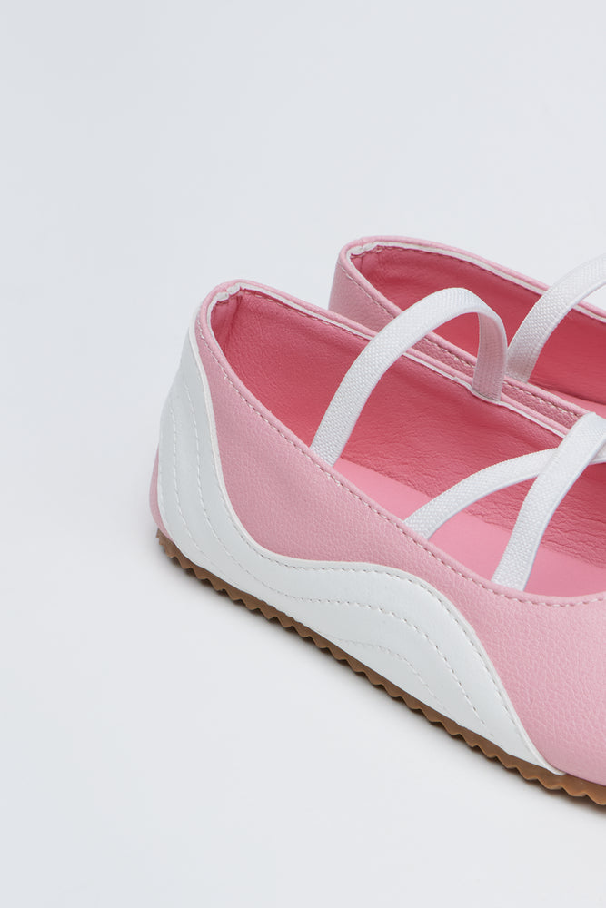 Pink Sporty Ballet Pumps (3)