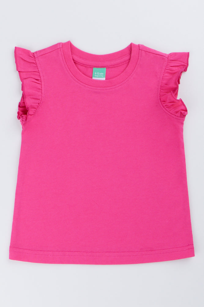 Pink Frill Sleeve Vest