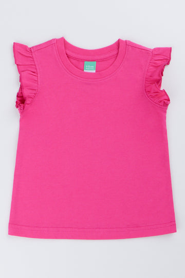 Pink Frill Sleeve Vest