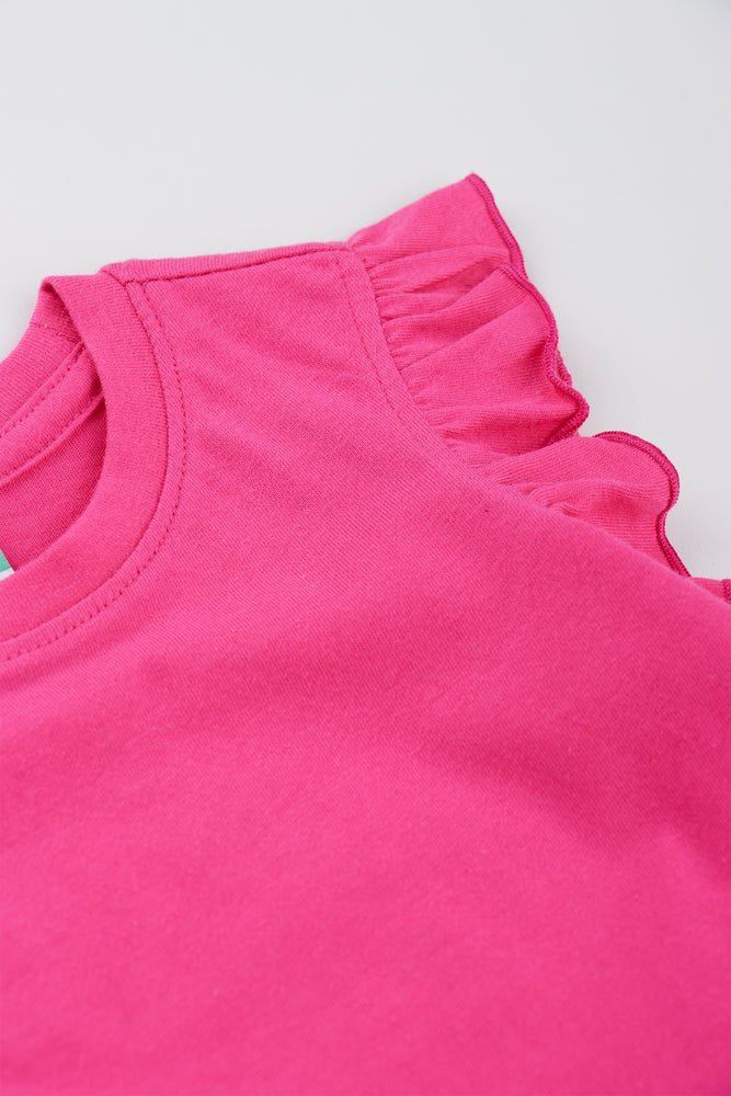 Pink Frill Sleeve Vest (1)