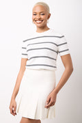Striped Ballerina Short Sleeve Knit Top