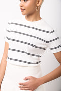 Striped Ballerina Short Sleeve Knit Top (3)