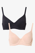 2 Pack Smooth Moulded Bras