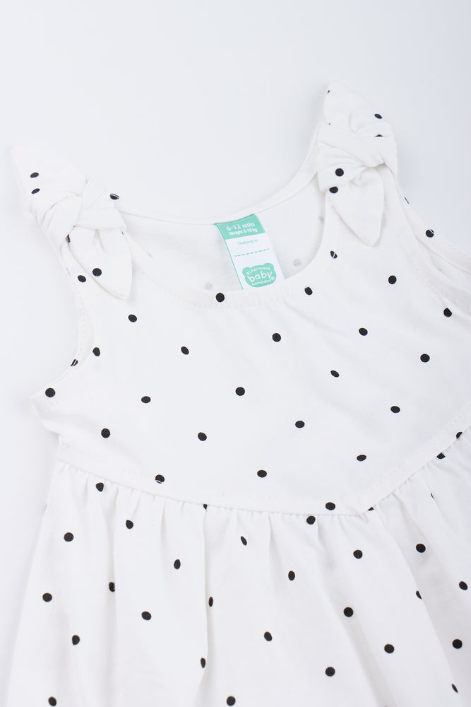 White Polka Dot Knit Dress (1)