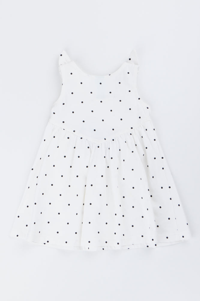 White Polka Dot Knit Dress (2)