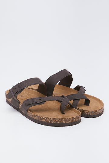 Chocolate Toe Post Footbed Sandals