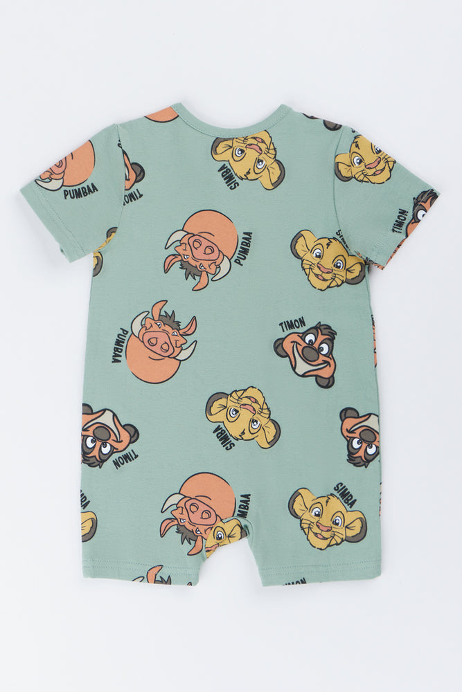 Green Lion King Zip Thru Romper (2)