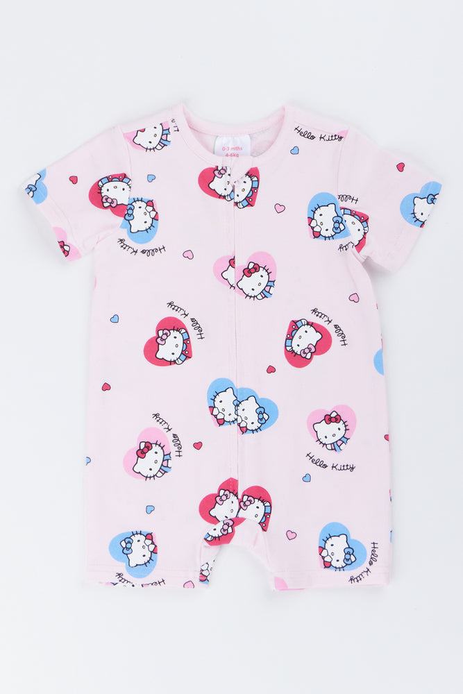 Pink Hello Kitty Zip Thru Romper