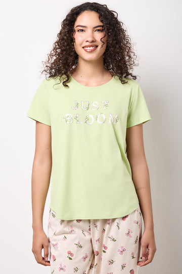 Green Bloom Print Capri Pyjamas