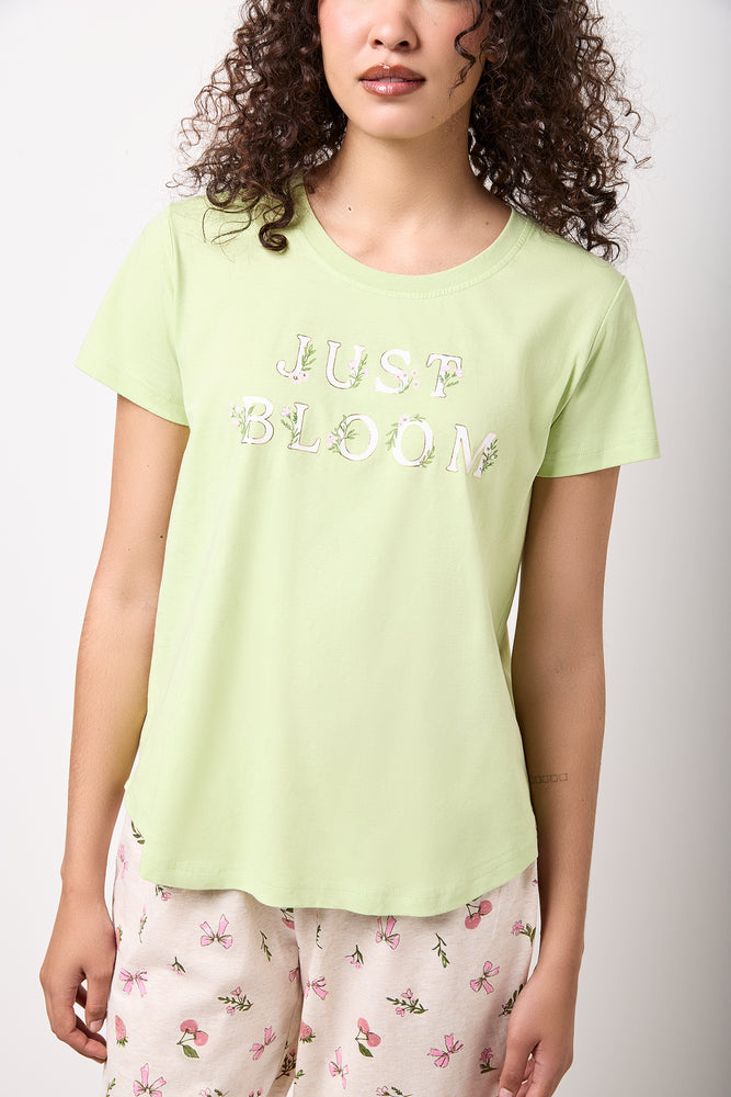 Green Bloom Print Capri Pyjamas (3)