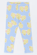 Blue Butterfly Print Leggings
