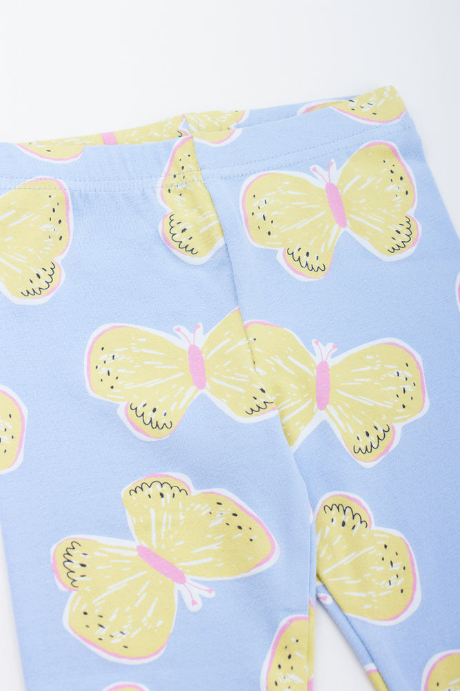 Blue Butterfly Print Leggings (1)